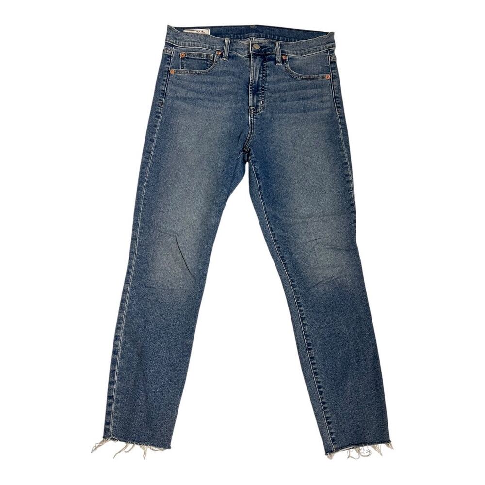 GAP Jeans Women's Size 30 Blue True Skinny High Rise Raw Hem Denim 10 Short